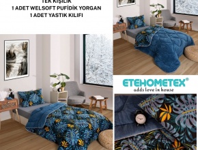 WELSOFT DESENLİ TEK KİŞİLİK YORGAN 