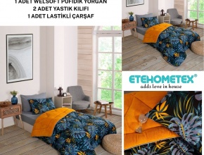 WELSOFT DESENLİ TEK KİŞİLİK UYKU SETİ